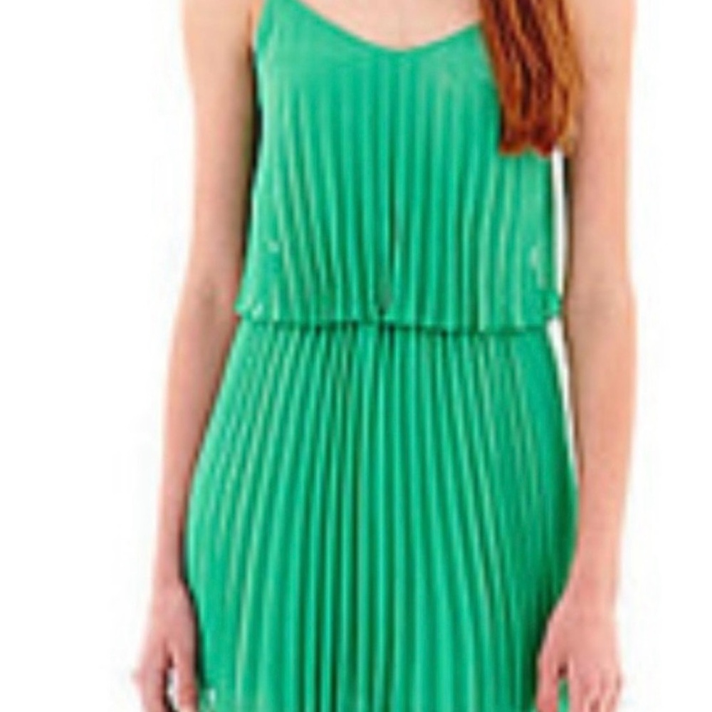 Green Pleated Dress